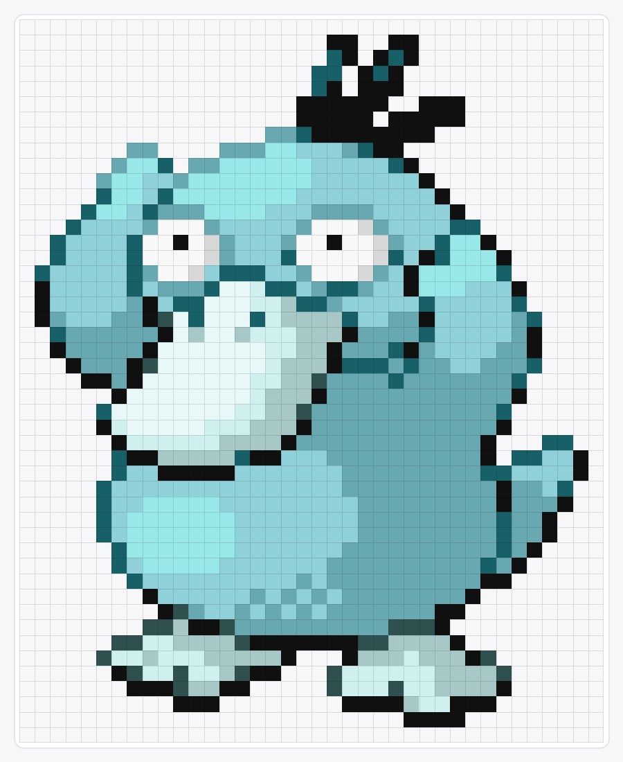 #054 Psyduck Shiny — 47×38 loom bead pattern chart