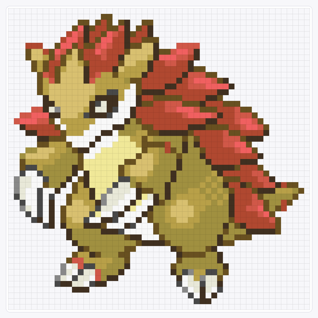 #028 Sandslash Shiny — 52×52 loom bead pattern chart