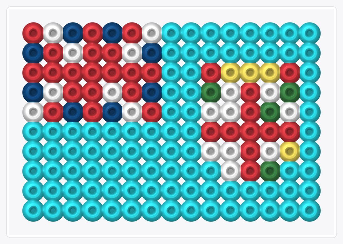 Fiji Mini Flag — Perler Bead Pattern — 10×15 perler bead pattern chart