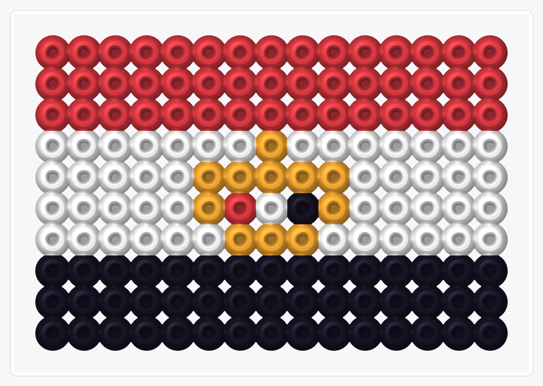 Egypt Mini Flag — Perler Bead Pattern — 10×15 perler bead pattern chart