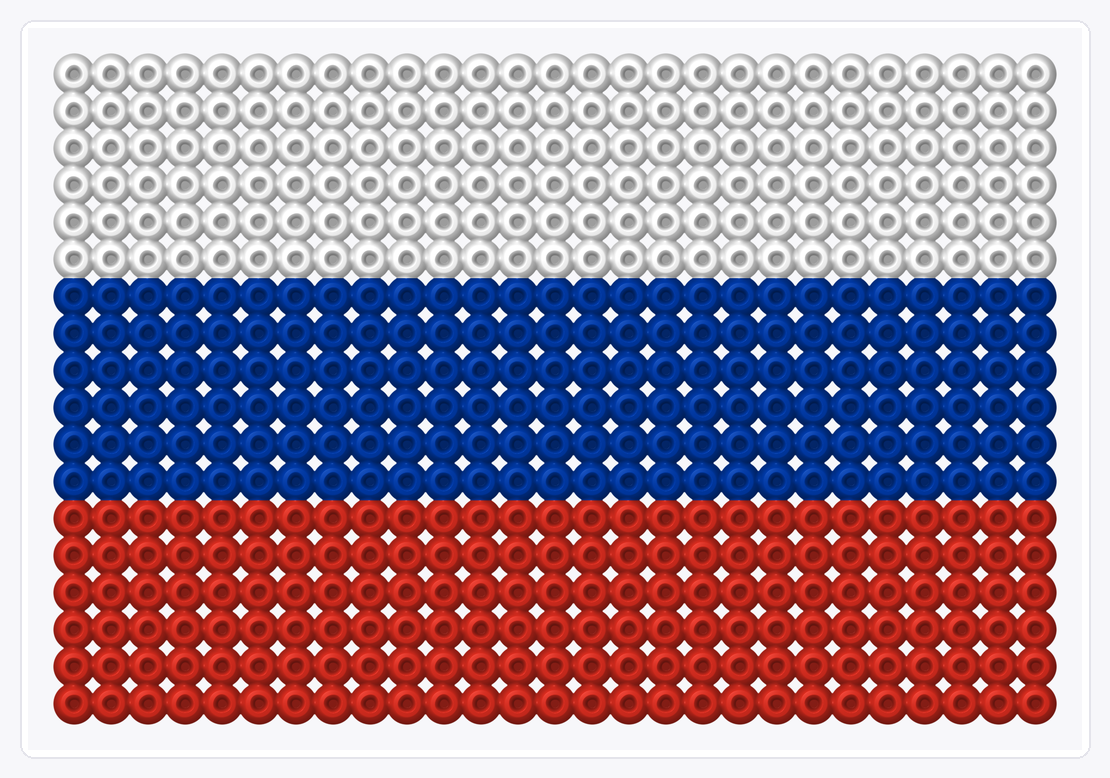 Russia Flag — Perler Bead Pattern — 18×27 perler bead pattern chart