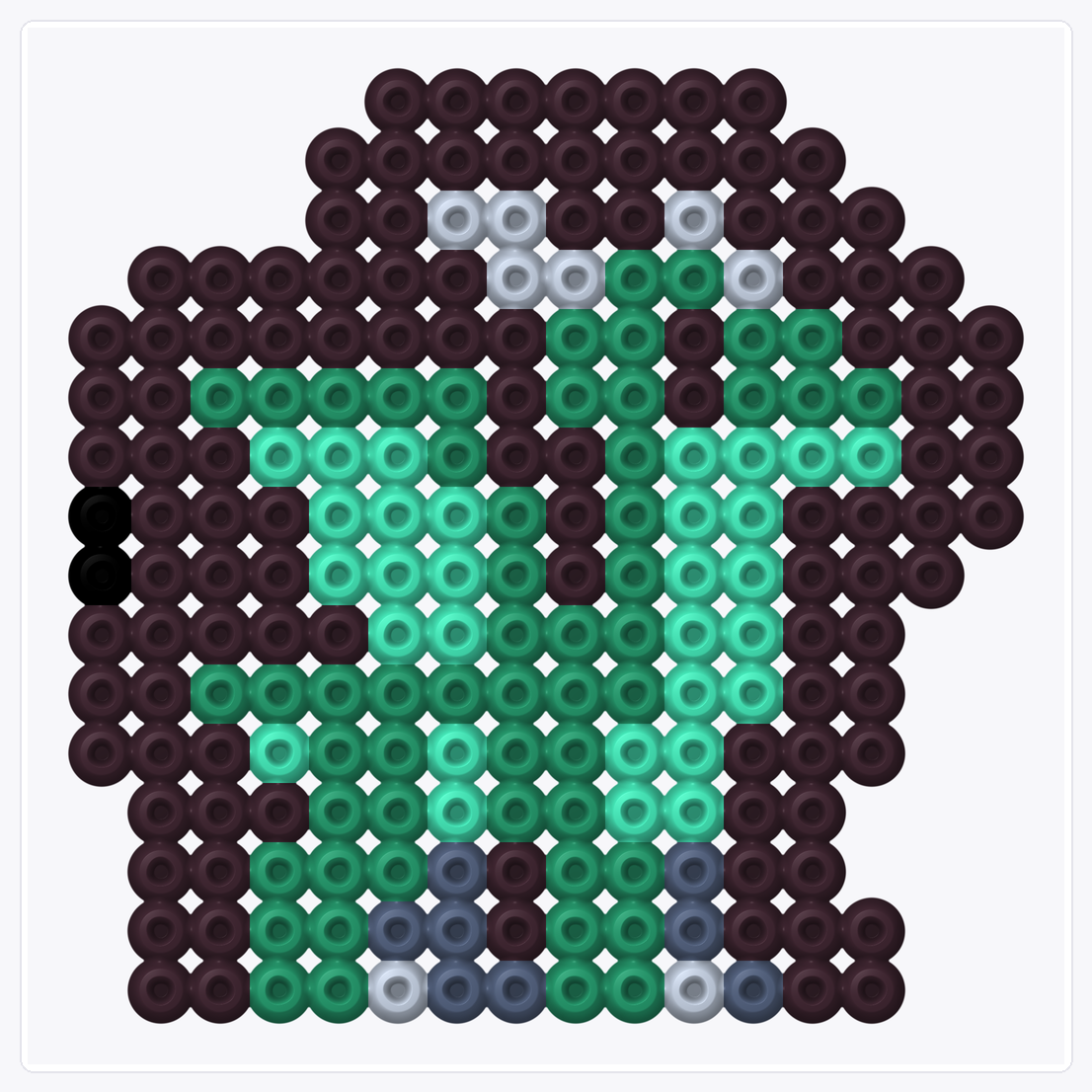 Green Dragon — Perler Bead Pattern — 16×16 perler bead pattern chart