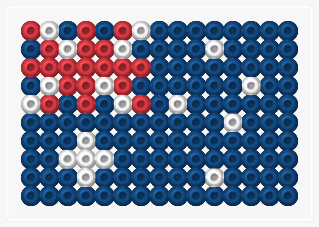 Australia Mini Flag — Perler Bead Pattern — 10×15 perler bead pattern chart