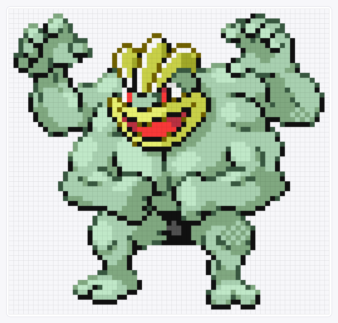 #068 Machamp — 62×65 loom bead pattern chart