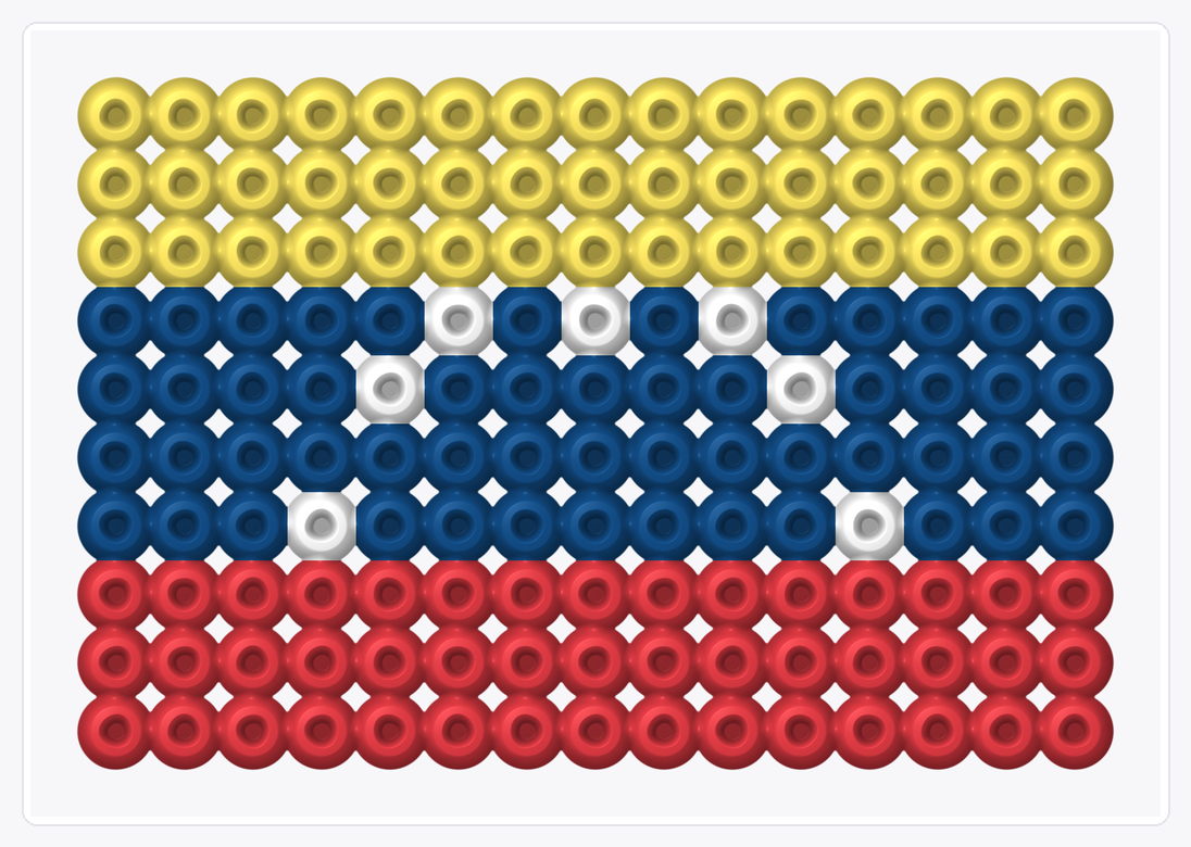 Venezuela Mini Flag — Perler Bead Pattern — 10×15 perler bead pattern chart