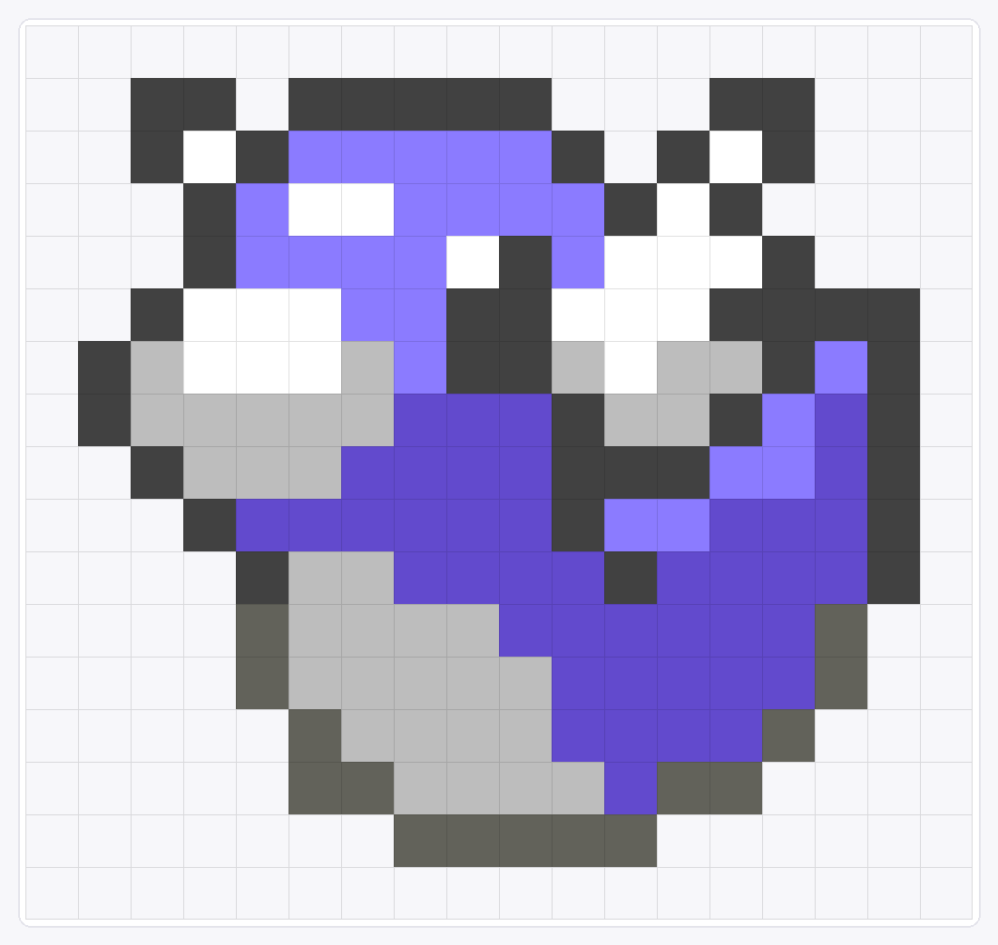 #147 Dratini Icon — 17×18 loom bead pattern chart