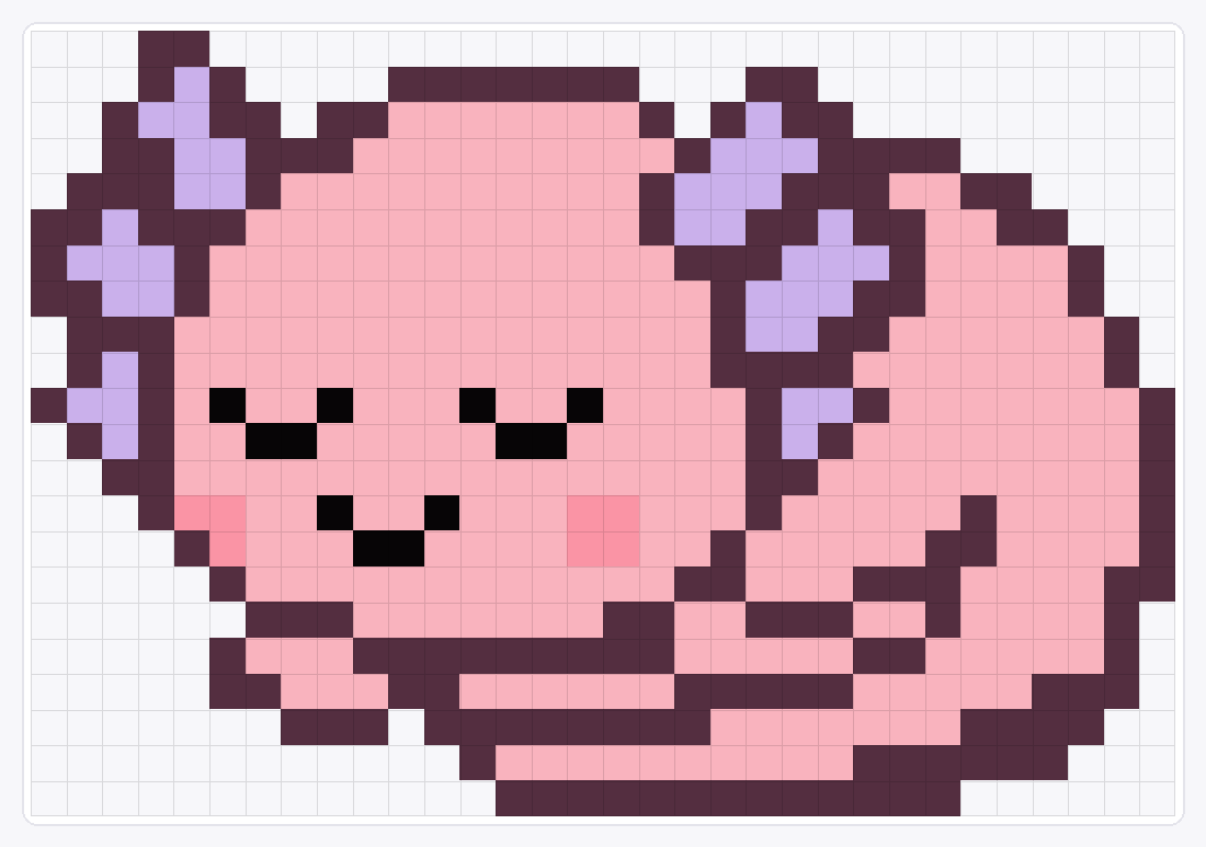 Sleepy Axolotl — 22×32 loom bead pattern chart