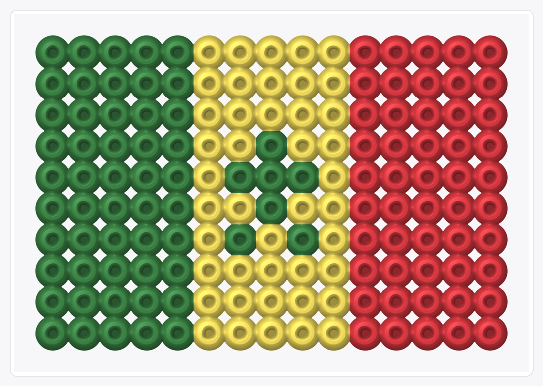 Senegal Mini Flag — Perler Bead Pattern — 10×15 perler bead pattern chart