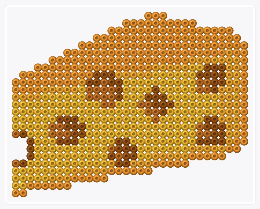 Cheese Wedge — Perler Bead Pattern — 25×32 perler bead pattern chart