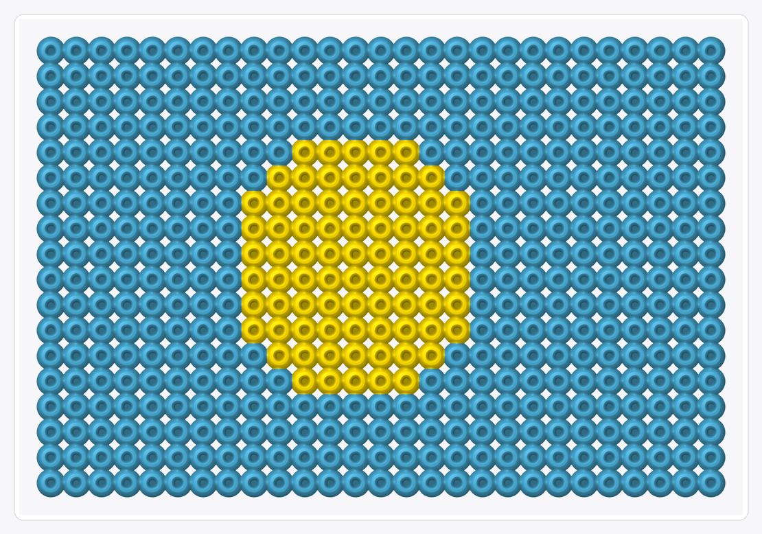 Palau Flag — Perler Bead Pattern — 18×27 perler bead pattern chart