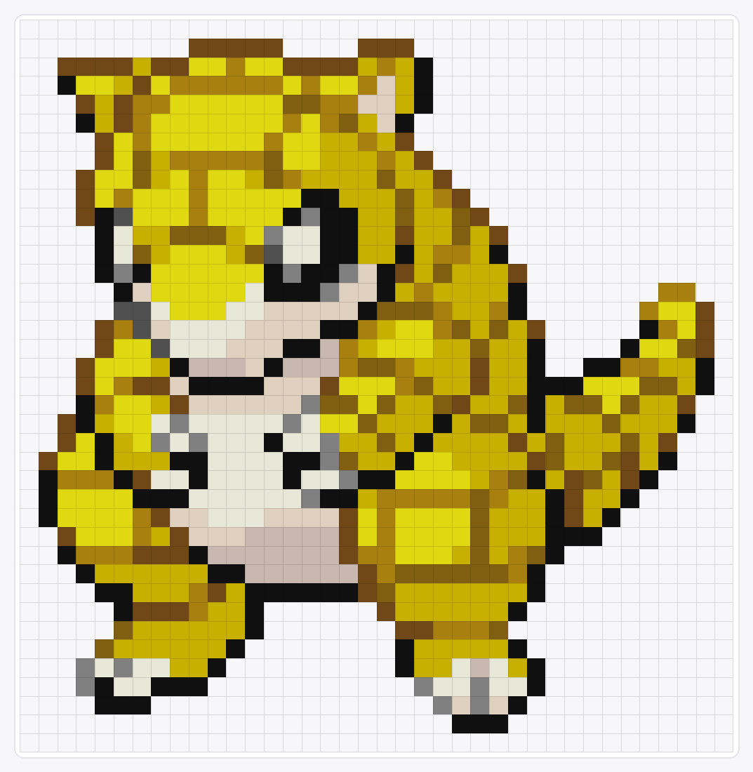 #027 Sandshrew — 39×38 loom bead pattern chart