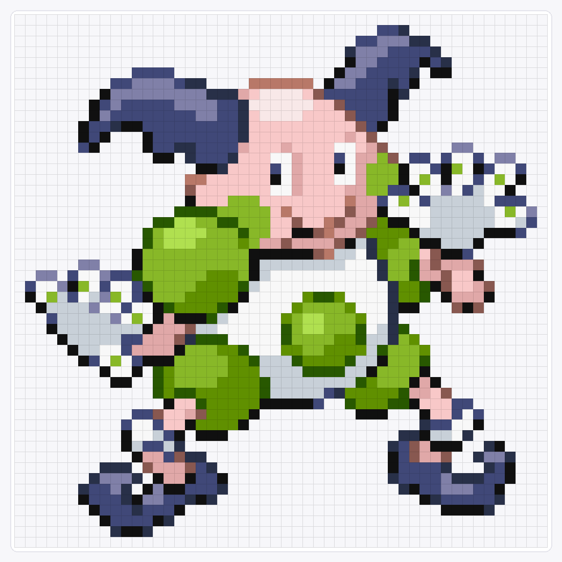 #122 Mr-Mime Shiny — 50×50 loom bead pattern chart