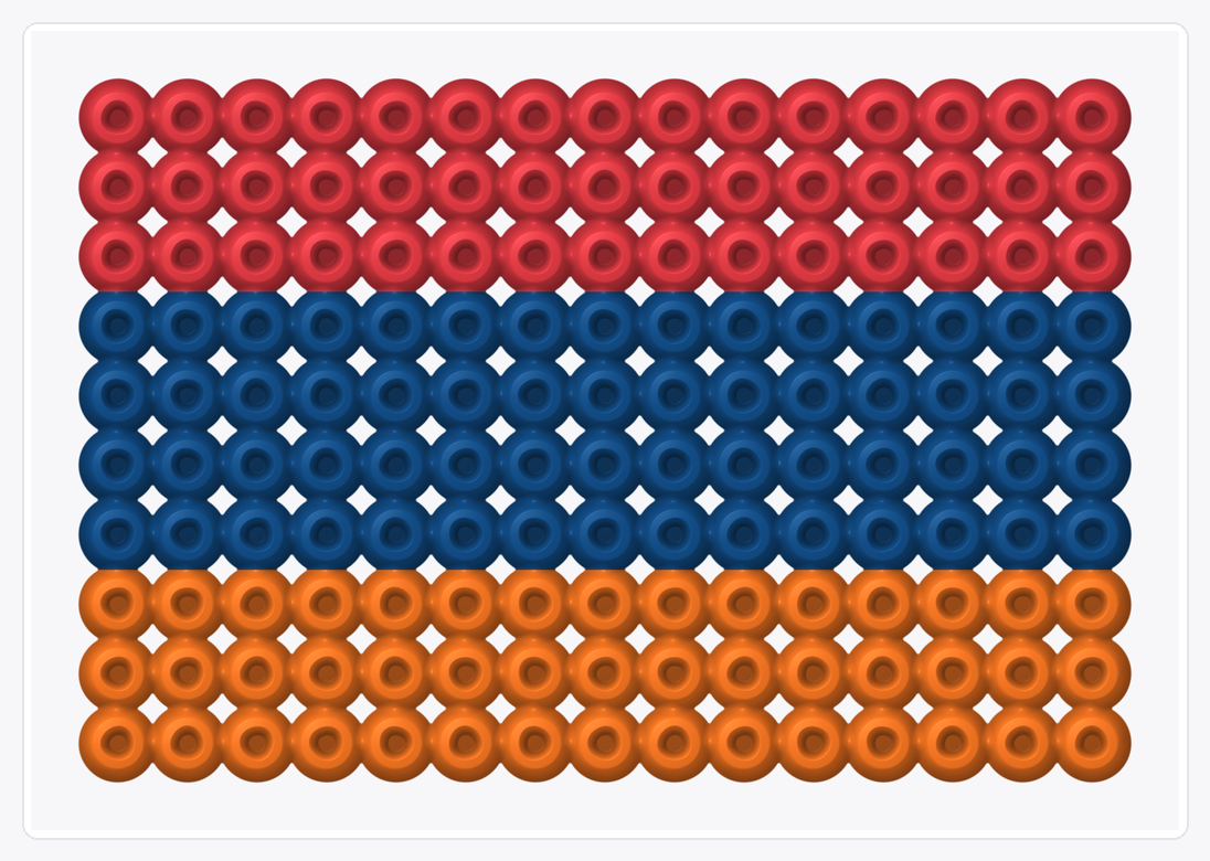 Armenia Mini Flag — Perler Bead Pattern — 10×15 perler bead pattern chart