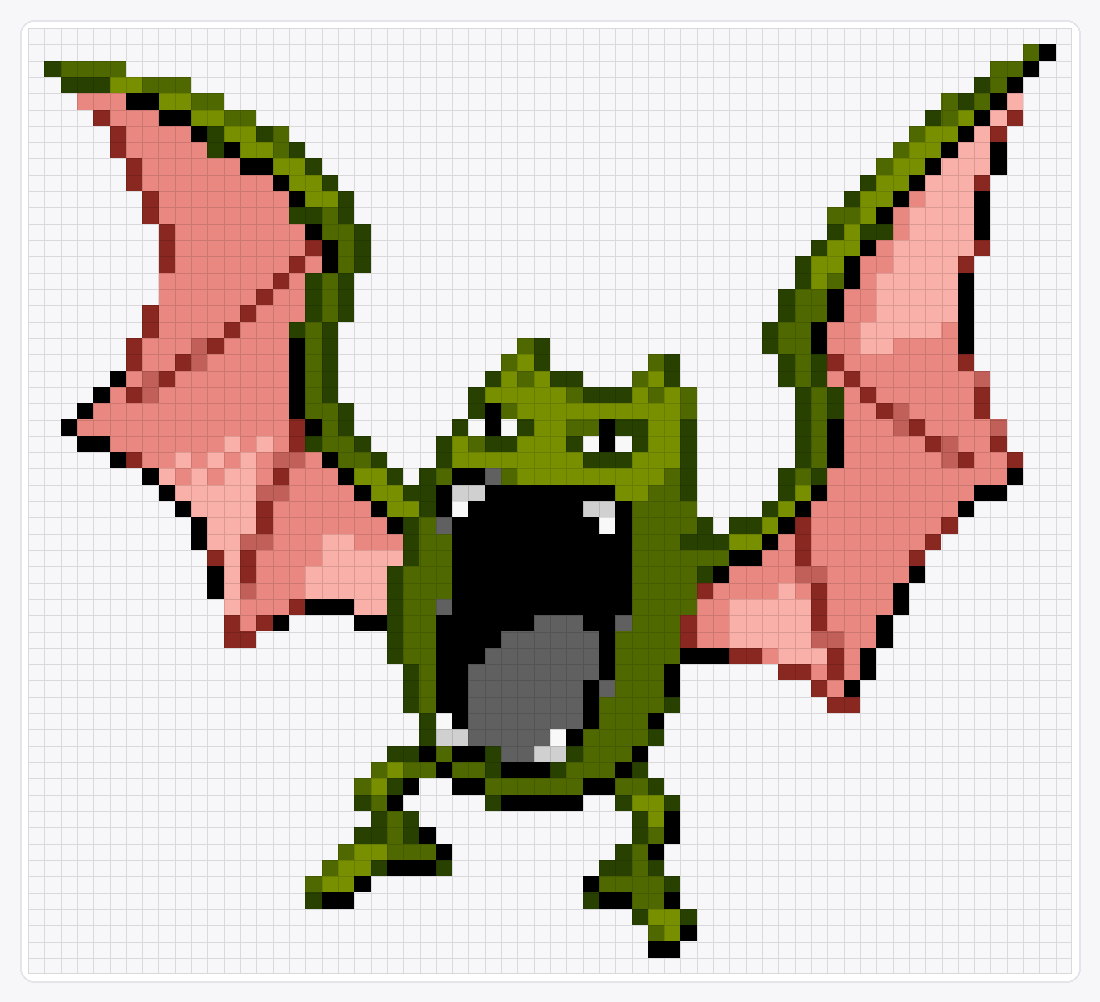 #042 Golbat Shiny — 58×64 loom bead pattern chart