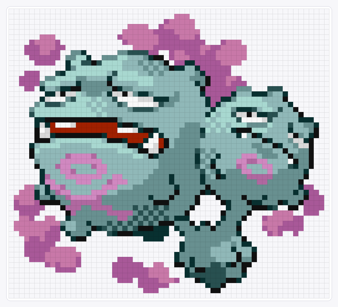 #110 Weezing Shiny — 56×62 loom bead pattern chart