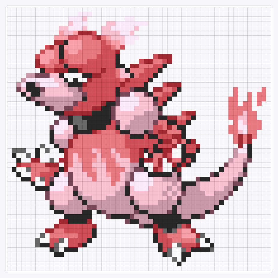 #126 Magmar Shiny — 56×56 loom bead pattern chart