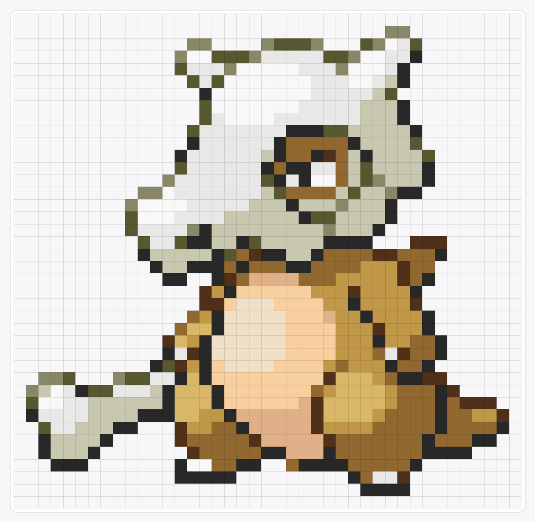 #104 Cubone — 40×41 loom bead pattern chart
