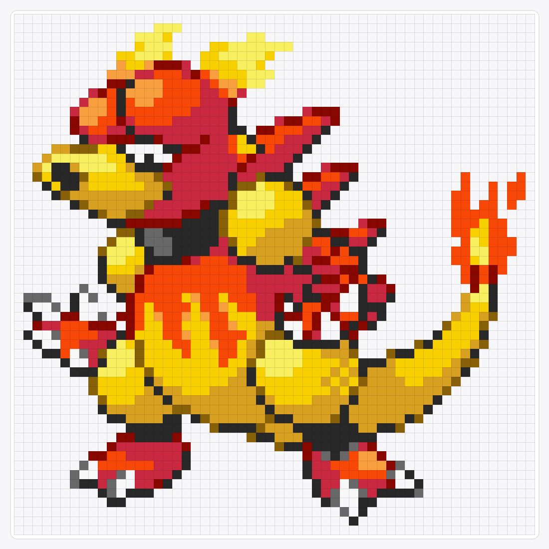 #126 Magmar — 56×56 loom bead pattern chart