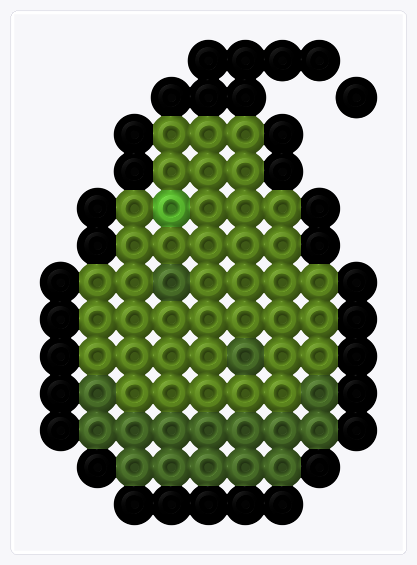 Pear — Perler Bead Pattern — 13×9 perler bead pattern chart