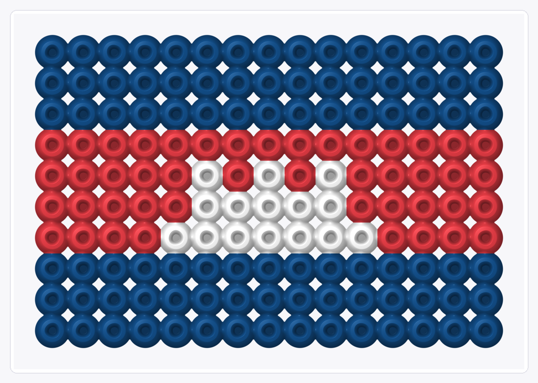 Cambodia Mini Flag — Perler Bead Pattern — 10×15 perler bead pattern chart