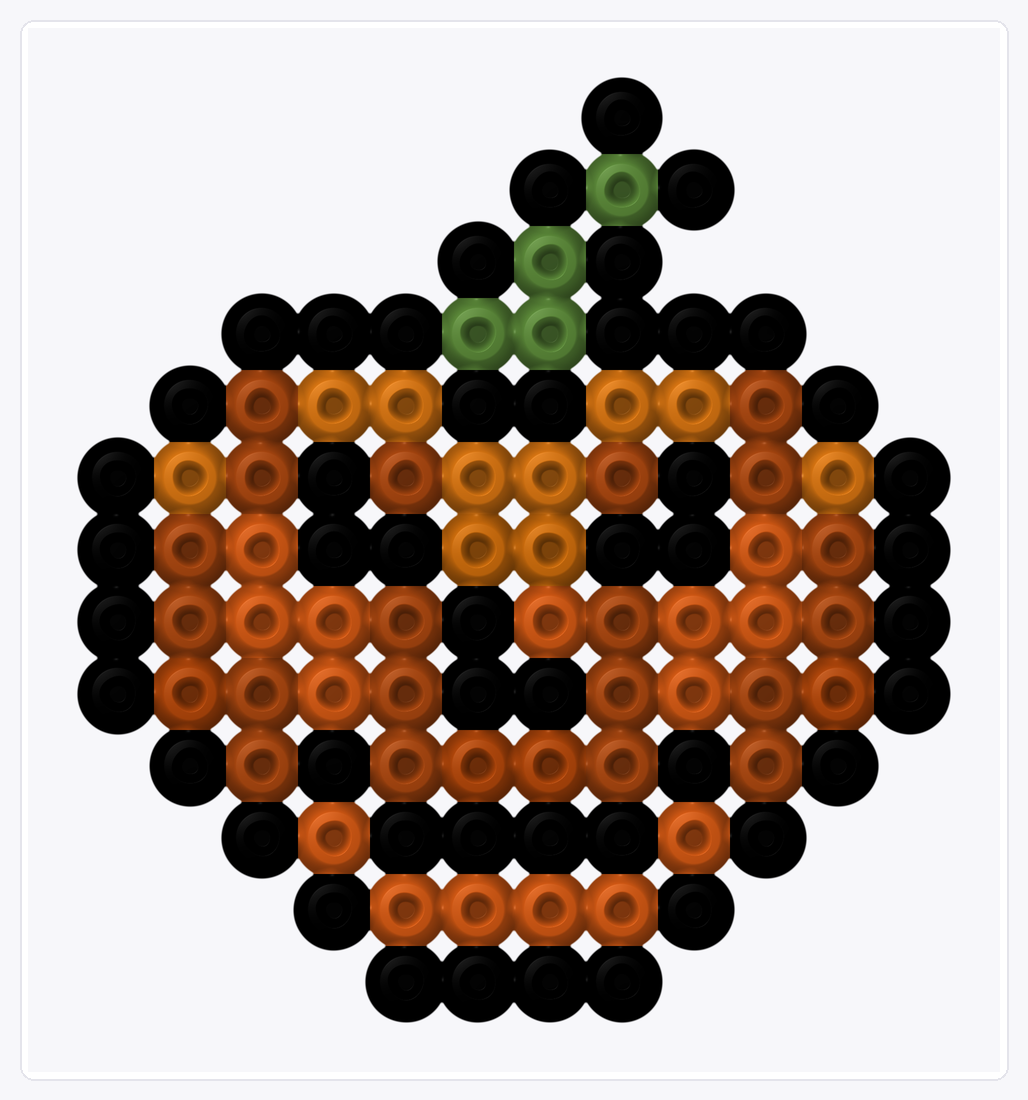Jack O Lantern 2 — Perler Bead Pattern — 11×12 perler bead pattern chart