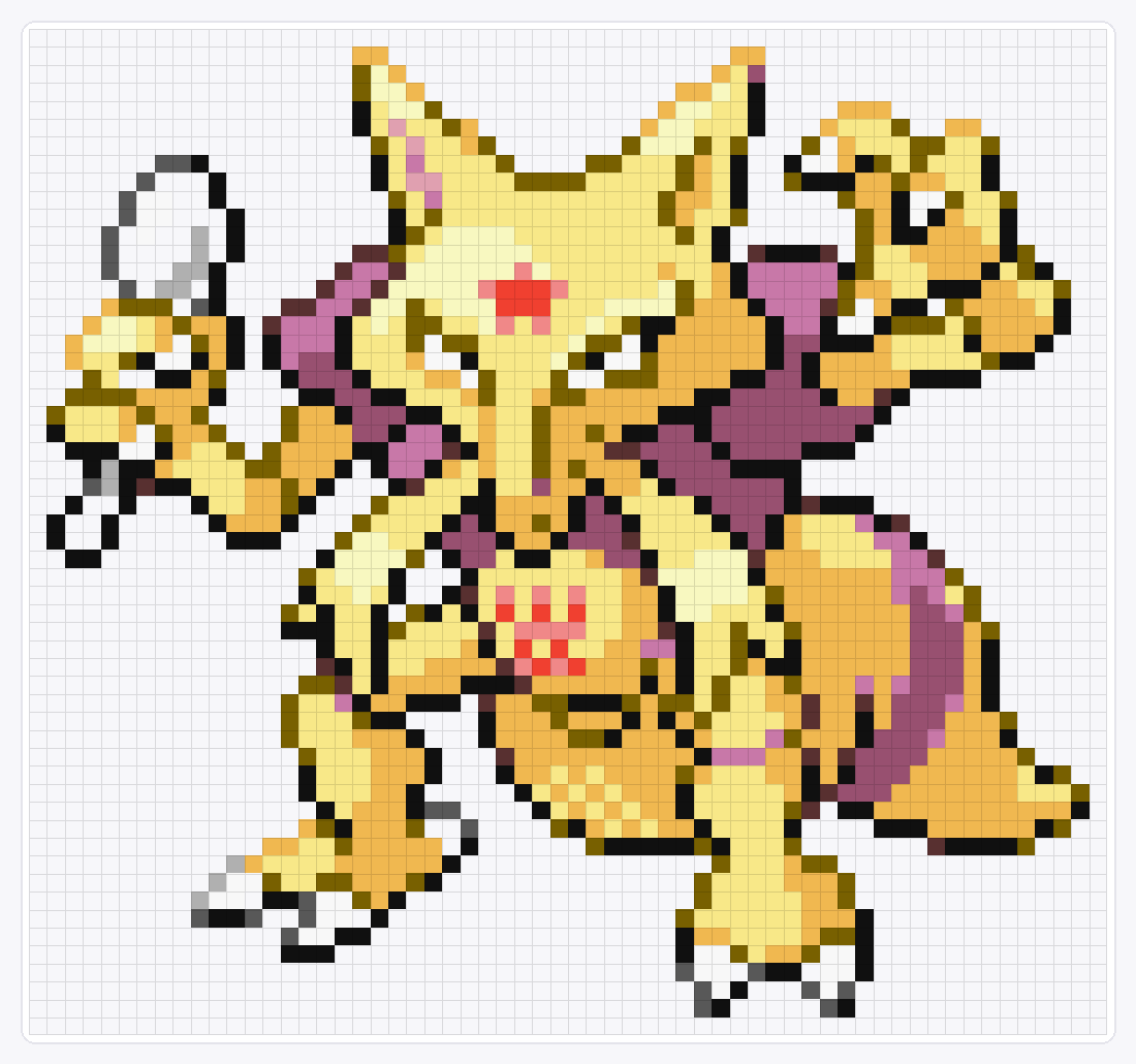 #064 Kadabra Shiny — 56×60 loom bead pattern chart