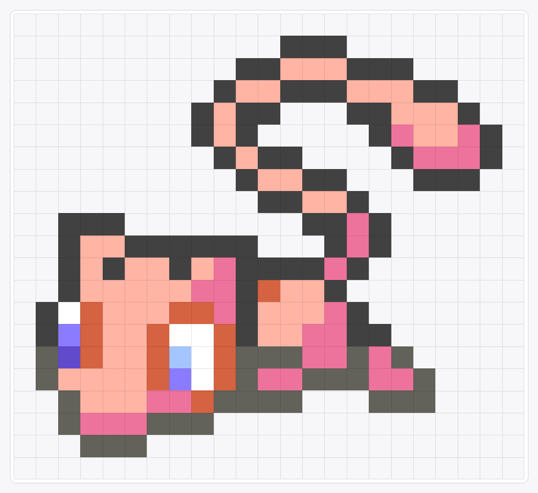 #151 Mew Icon — 21×23 loom bead pattern chart
