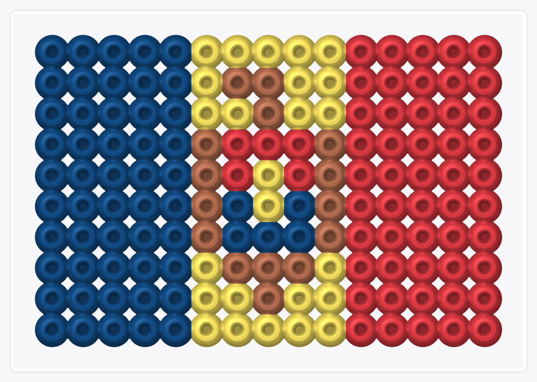 Moldova Mini Flag — Perler Bead Pattern — 10×15 perler bead pattern chart