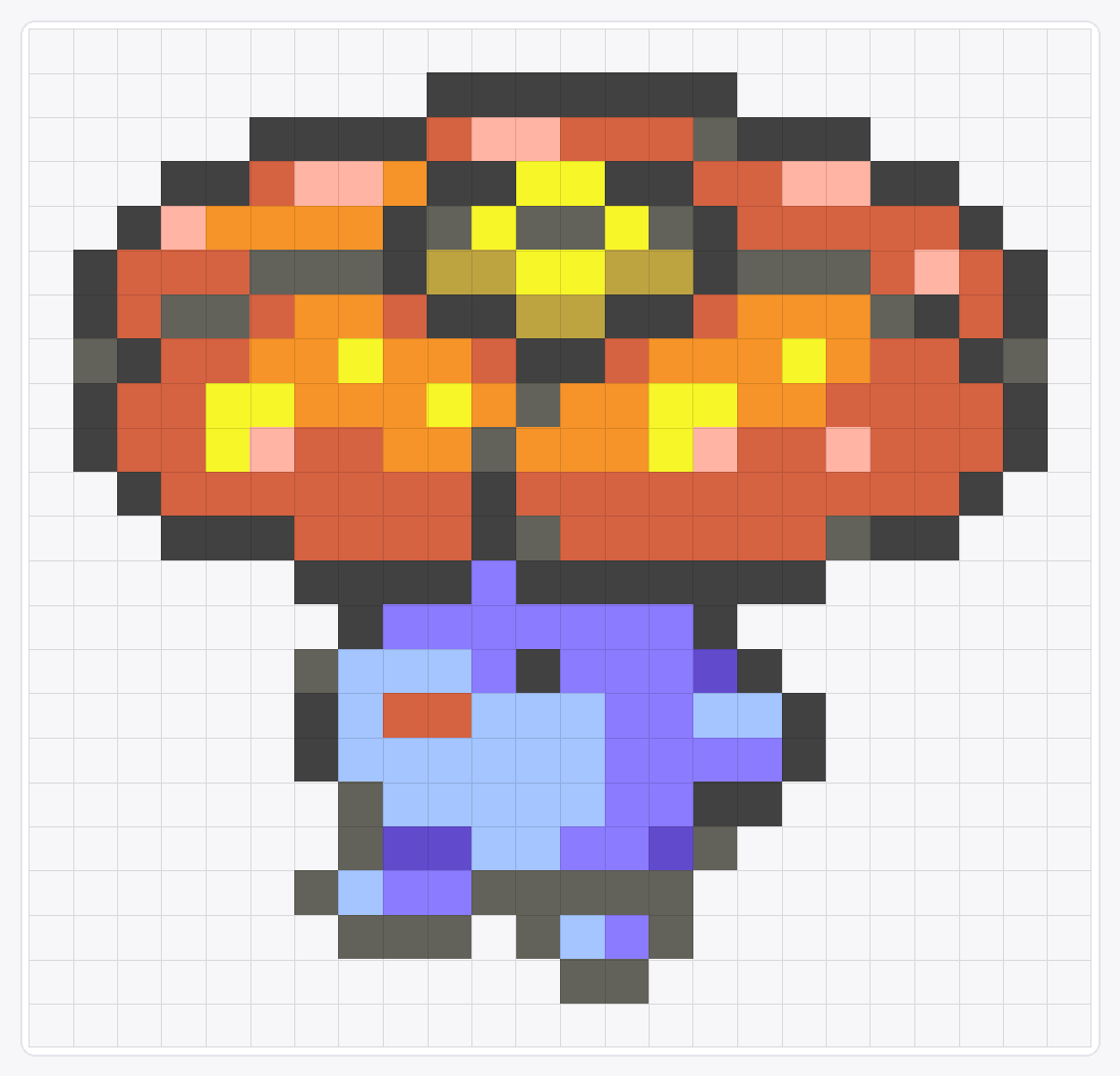 #045 Vileplume Icon — 23×24 loom bead pattern chart