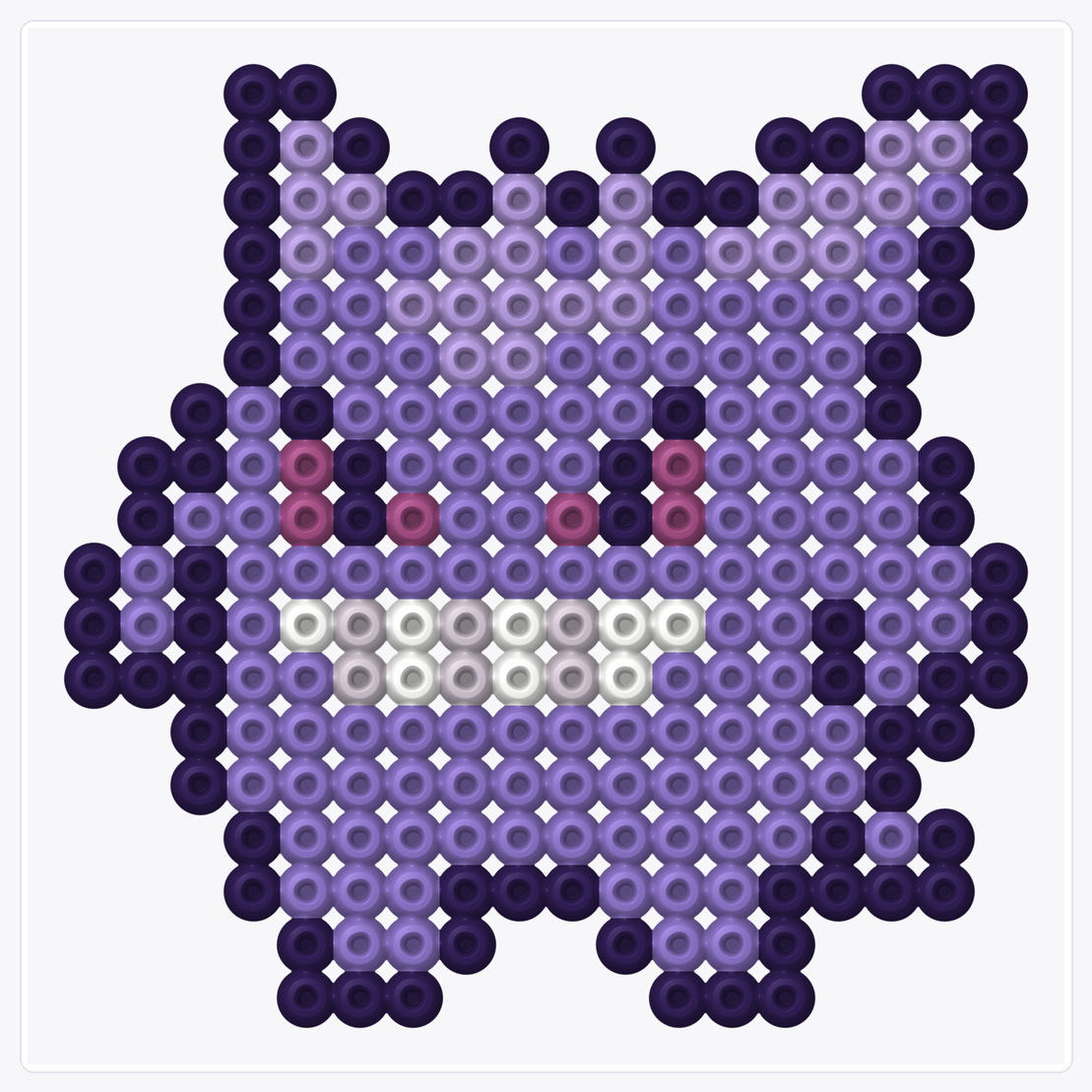Gengar - Fuse Beads — 18×18 perler bead pattern chart