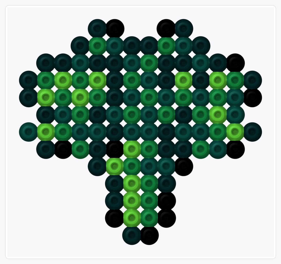 Broccoli — Perler Bead Pattern — 13×14 perler bead pattern chart