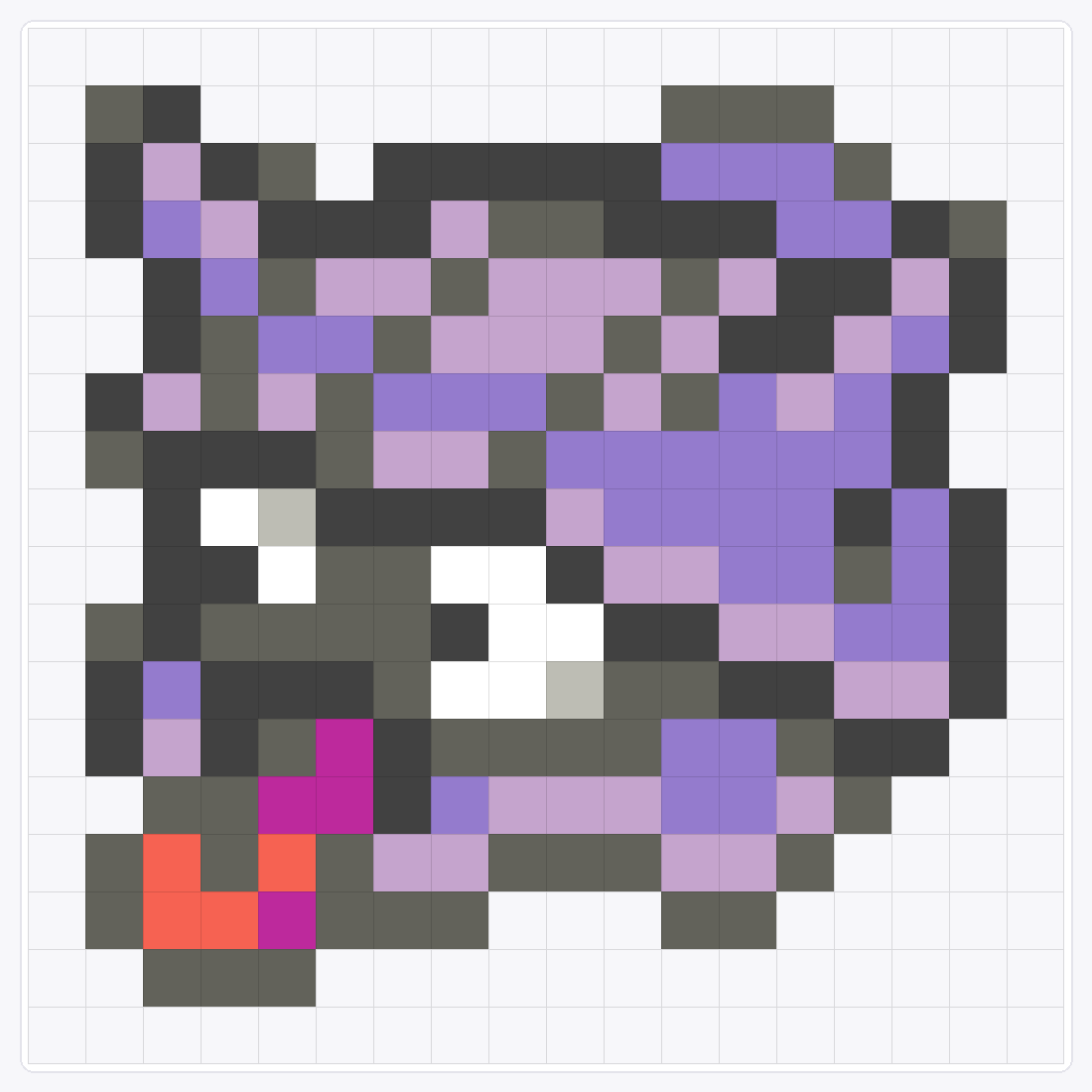 #090 Shellder Icon — 18×18 loom bead pattern chart