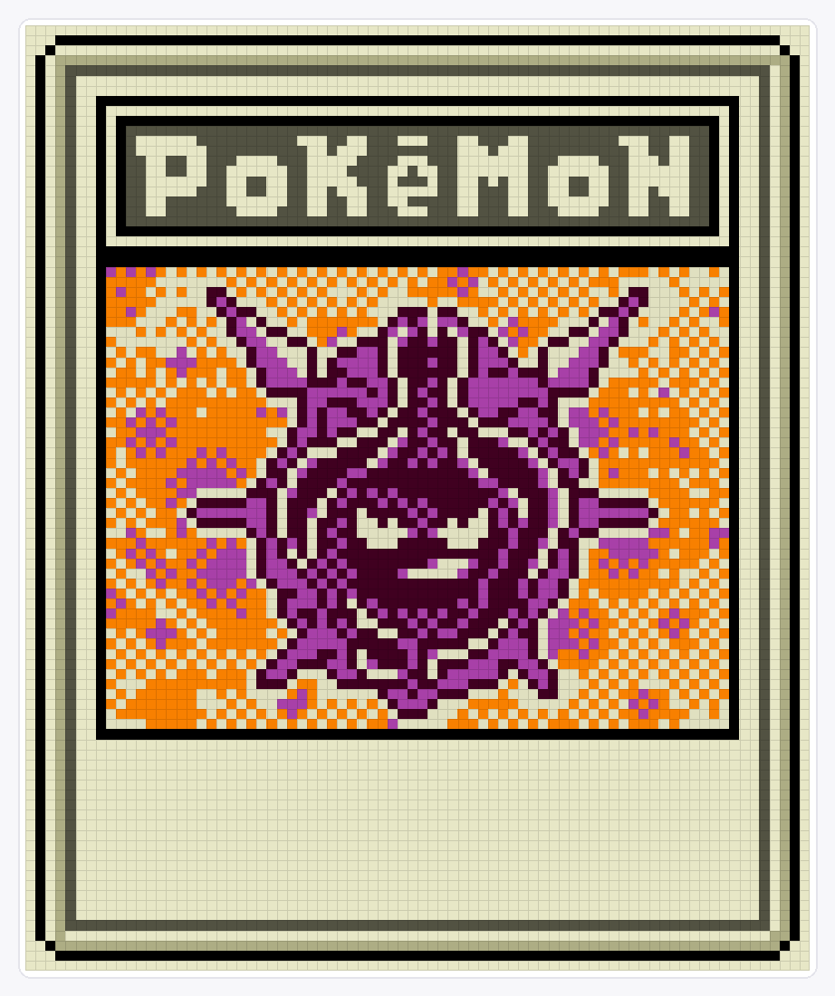 #091 Cloyster TCG — 94×78 loom bead pattern chart