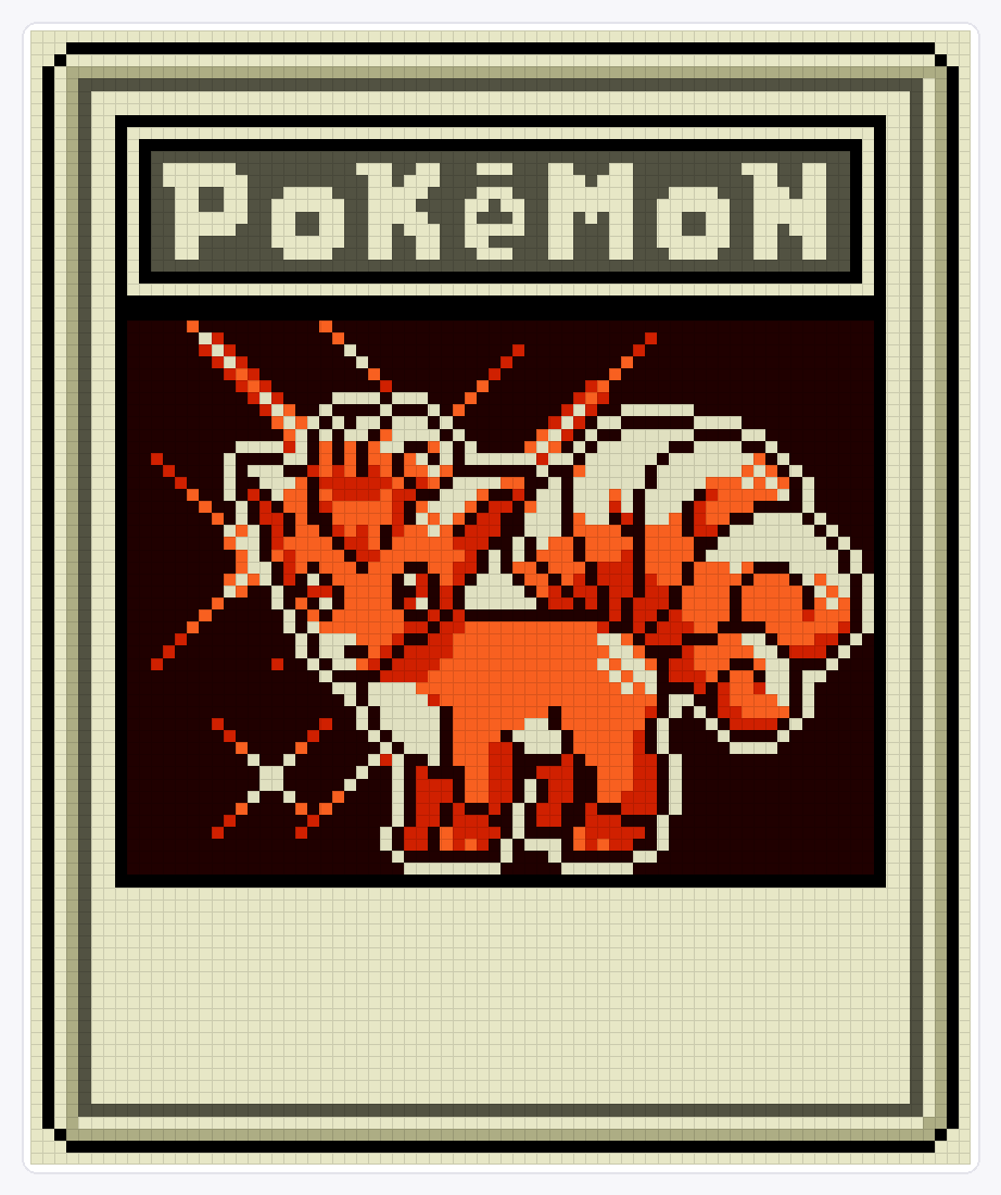 #037 Vulpix TCG — 94×78 loom bead pattern chart
