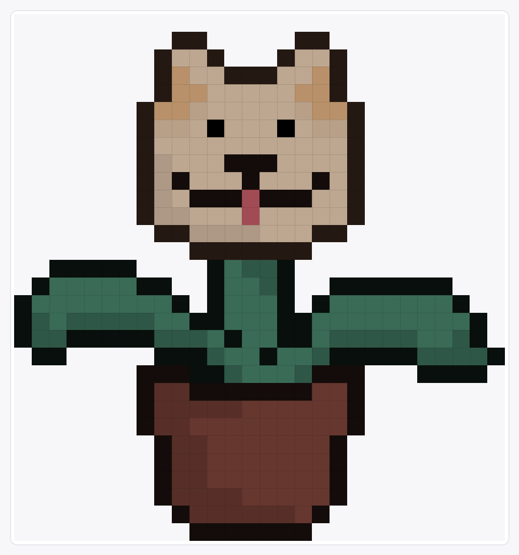 Dog Plant Pot — Loom Beading Pattern — 30×28 loom bead pattern chart