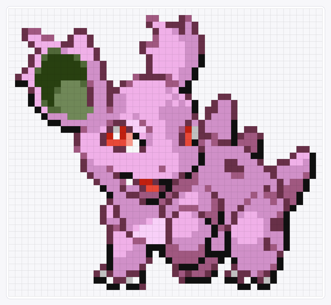 #030 Nidorina Shiny — 44×48 loom bead pattern chart