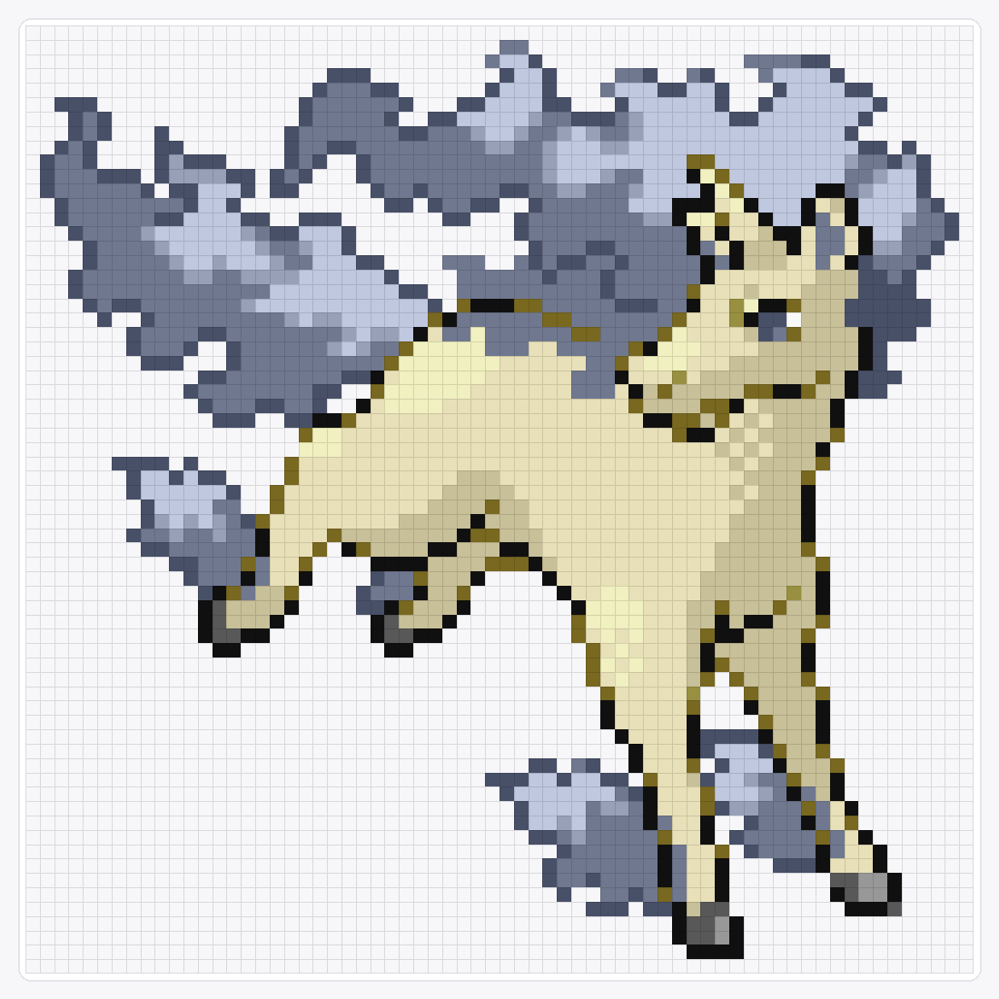 #078 Rapidash Shiny — 66×66 loom bead pattern chart