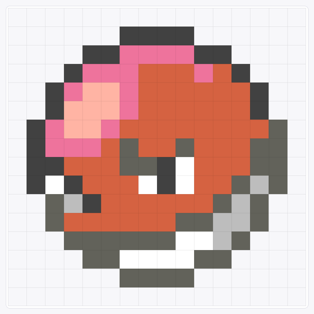 #100 Voltorb Icon — 16×16 loom bead pattern chart