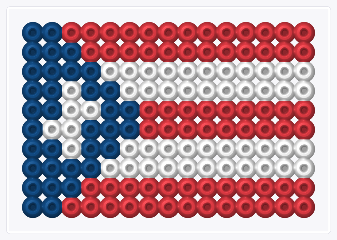 Puerto Rico Mini Flag — Perler Bead Pattern — 10×15 perler bead pattern chart
