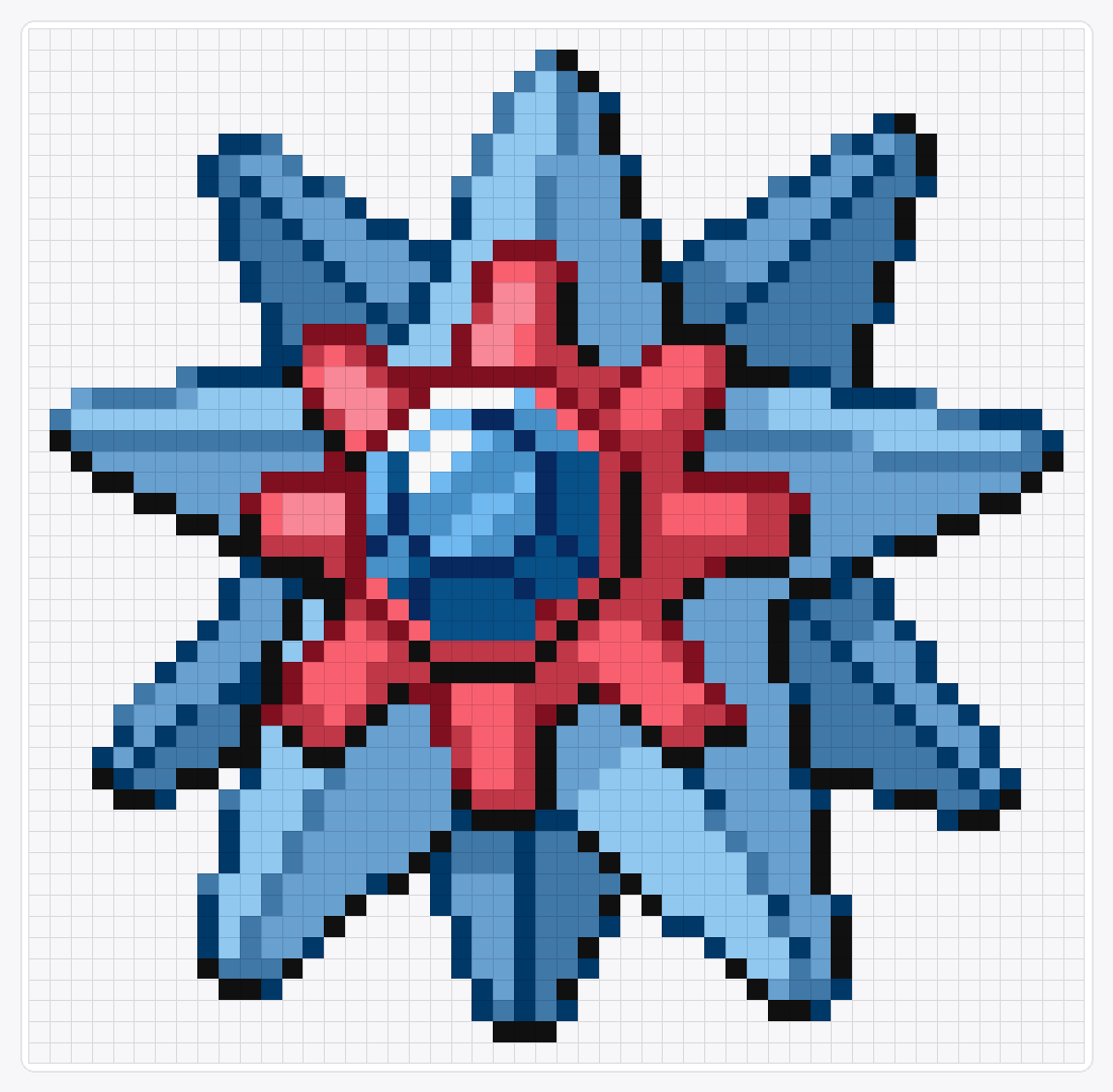 #121 Starmie Shiny — 49×50 loom bead pattern chart