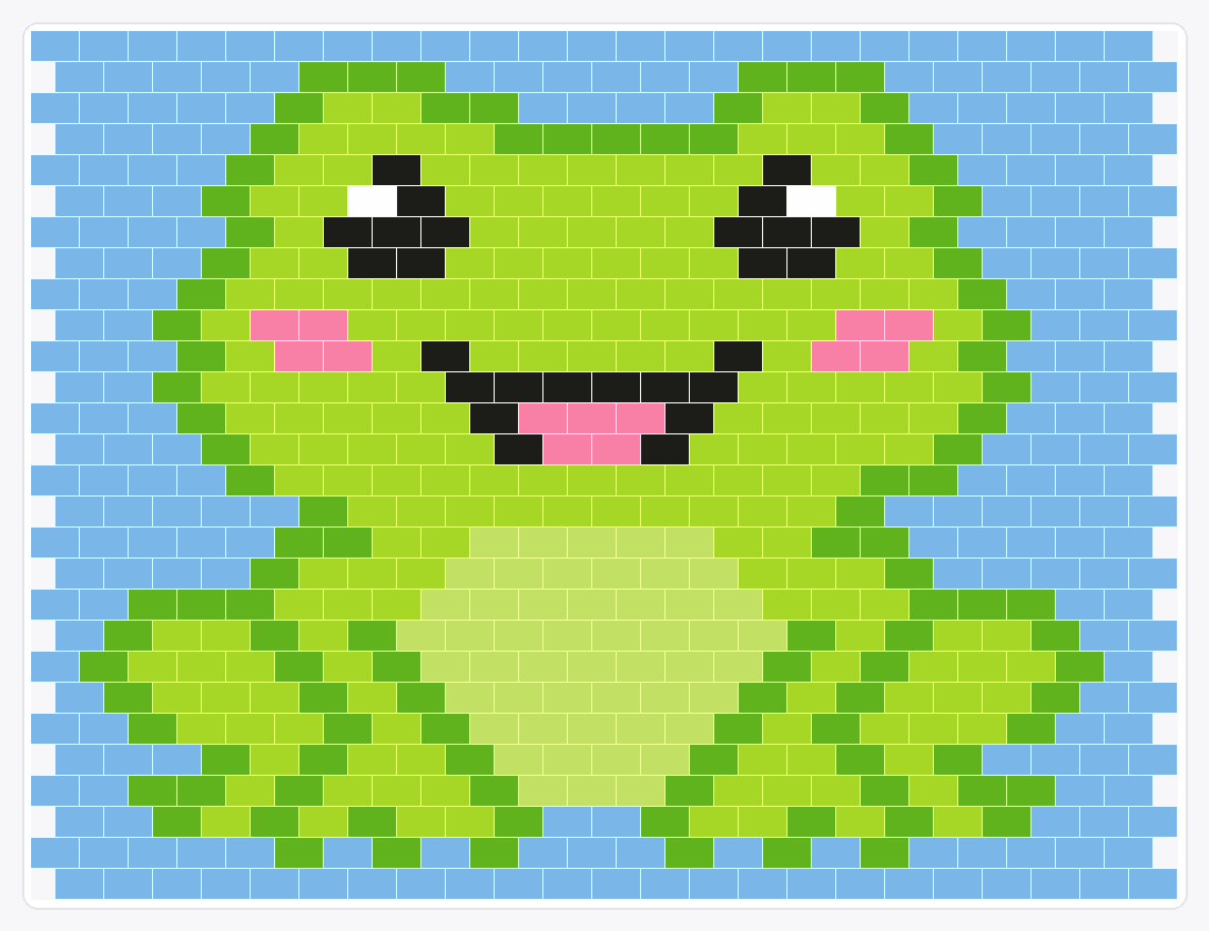 Cute Frog Brick — 28×23 brick bead pattern chart