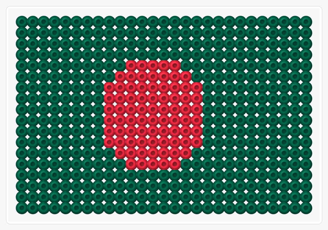 Bangladesh Flag — Perler Bead Pattern — 18×27 perler bead pattern chart