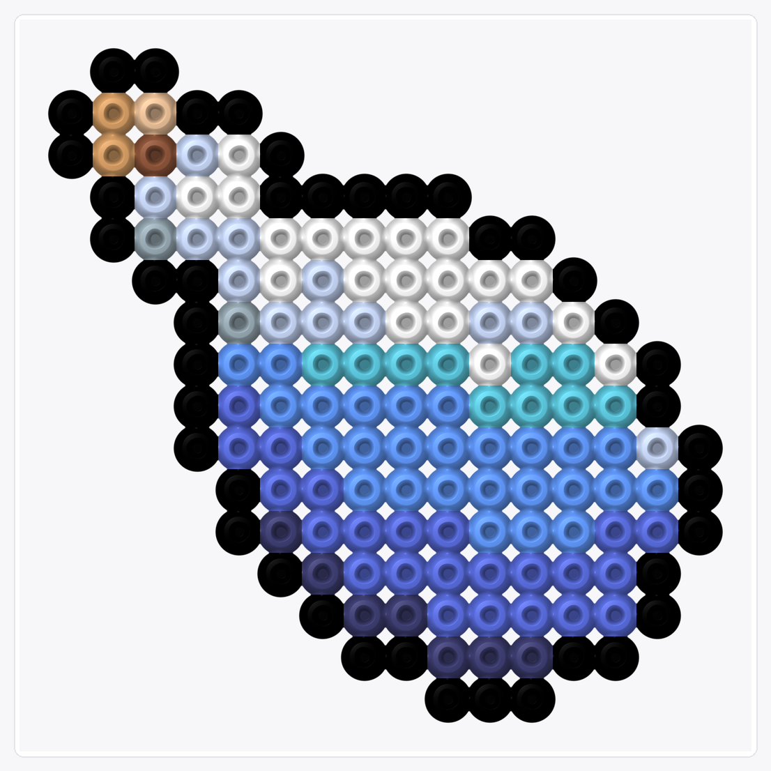 Blue Potion — Perler Bead Pattern — 16×16 perler bead pattern chart