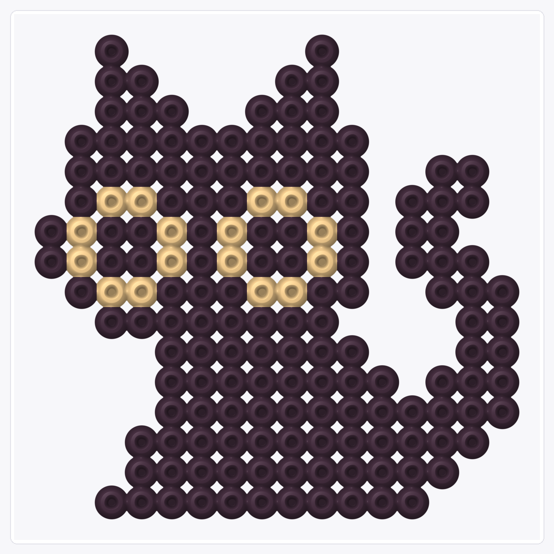 Halloween Black Cat — Perler Bead Pattern — 16×16 perler bead pattern chart