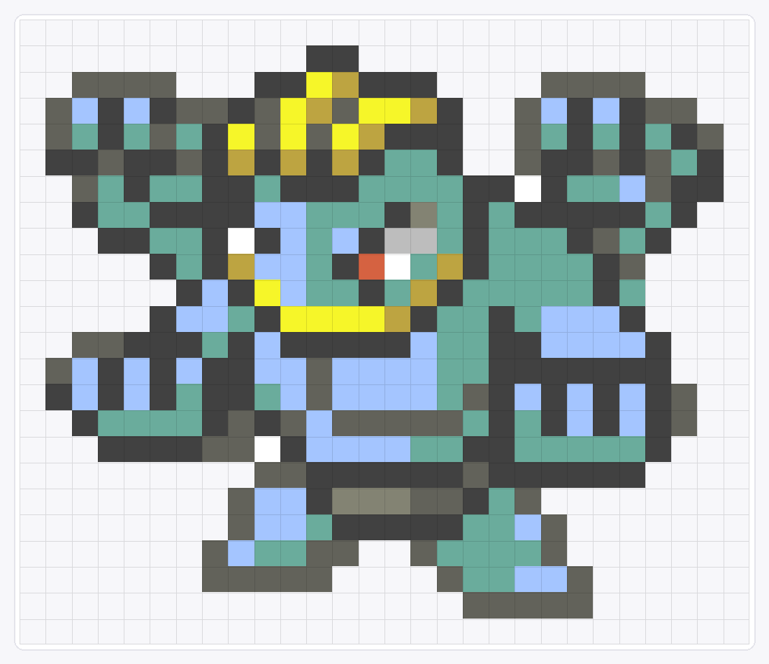 #068 Machamp Icon — 24×28 loom bead pattern chart
