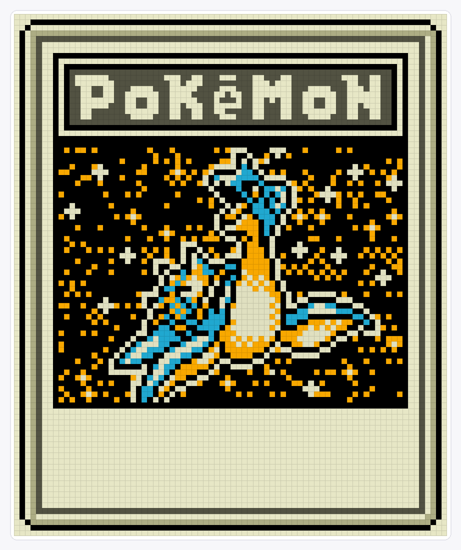 #131 Lapras TCG — 94×78 loom bead pattern chart