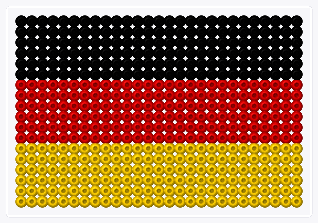 Germany Flag — Perler Bead Pattern — 18×27 perler bead pattern chart