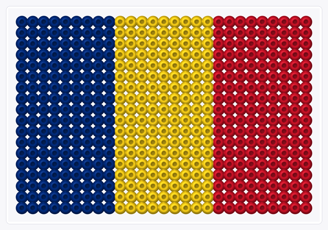 Romania Flag — Perler Bead Pattern — 18×27 perler bead pattern chart