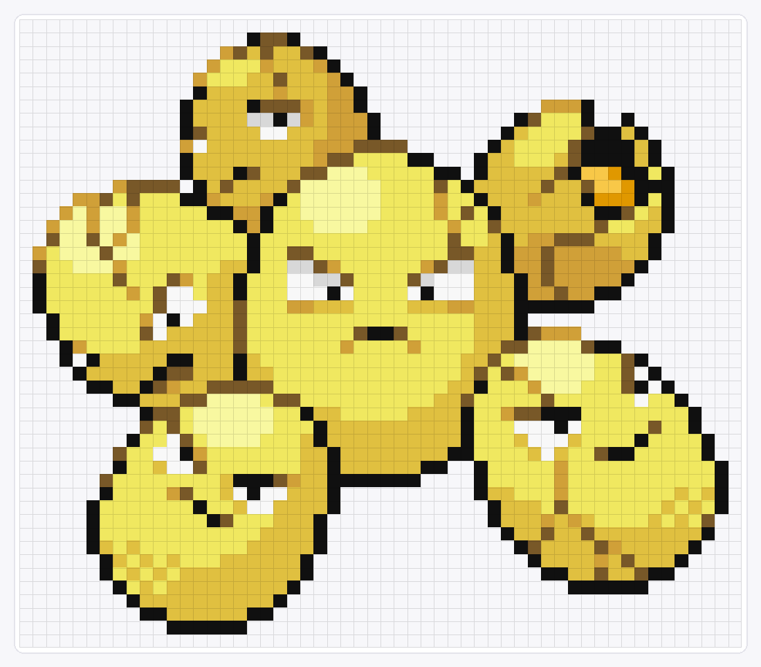 #102 Exeggcute Shiny — 47×54 loom bead pattern chart