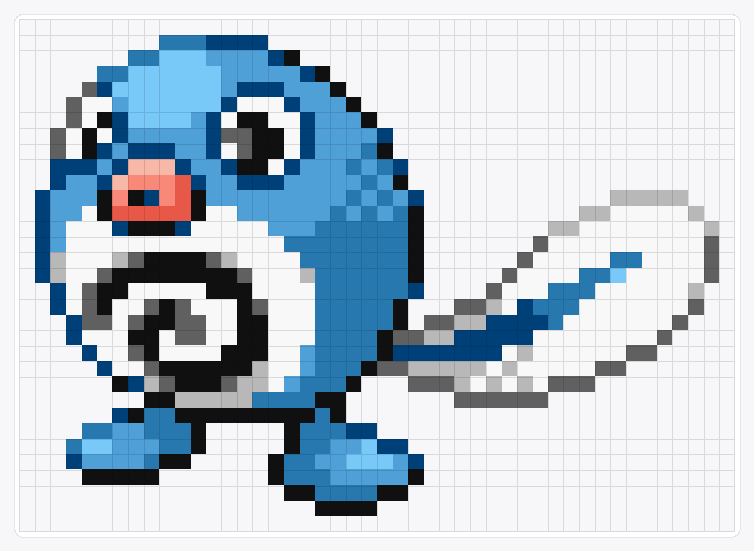 #060 Poliwag Shiny — 33×46 loom bead pattern chart